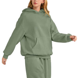 Sudaderas con Capucha Oversize de Algodón 100% para Mujer al por Mayor, con Logotipo Personalizado Bordado, Suéteres Holgados de Felpa Estampados Cortavientos para Otoño - Product Image 4