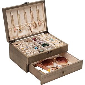 Caja de Joyería de Madera de Sheesham con Compartimentos de Terciopelo - Almacenamiento Artesanal al por Mayor - Product Image 3