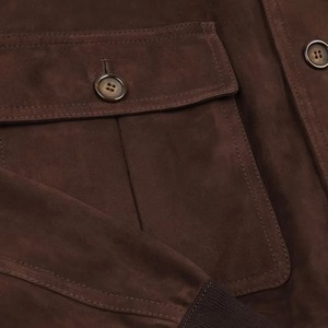 Pakistan <b>Suede</b> Embroidered Stand Collar Winter <b>Men's</b> Bomber <b>Jacket</b> High Quality - Product Image 3