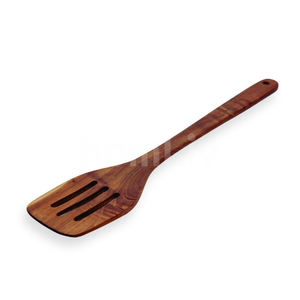 Spatule à rainures en bois de teck Tamara, écologique et naturelle, sans peinture ni vernis, sans danger pour les aliments, certifiée Halal, personnalisable, pour OEM - Product Image 2