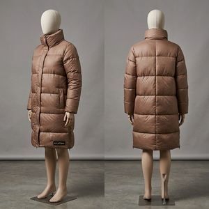 Nautch <b>Men</b> Long Puffer <b>Jacket</b> Stand Collar <b>Down</b> <b>Filled</b> Windproof Winter Coat Solid Color Button Closure Casual Style - Product Image 2