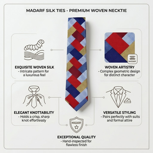 Madarf Silk Ties Premium Woven Necktie Elegant Formal <b>Accessory</b> | Business <b>Wedding</b> Party Gift Stylish Classic Design Luxury Wear - Product Image 5