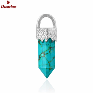 จี้รูปดินสอประดับพลอยแคลเซโดนีสีน้ำเงิน เงินแท้ 925 ดีไซน์หรูหราทันสมัย รับผลิตตามสั่งขายส่งสำหรับสร้อยคอ - Product Image 6