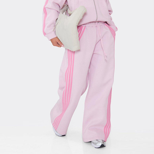 Women's Yellow Fleece Hooded Tracksuit Set Loose Fit Full Length Casual Two Piece Sweatshirt And Pants - Product Image 5