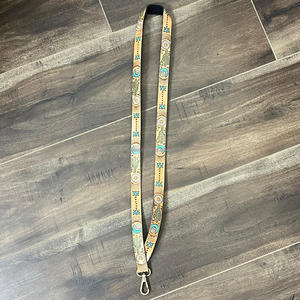 Premium Quality Durable Customized Hand <b>Tooled</b> Genuine <b>Leather</b> Neck Strap Lanyard Metal Clips for Id Credit Cards Holder Badges - Product Image 4