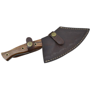 Couteaux de cuisine traditionnels faits à la main avec une lame large et tranchante, manche en bois robuste pour la préparation des légumes et la découpe de la viande - Product Image 3