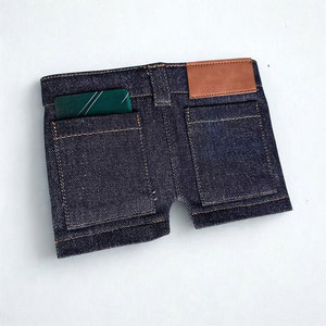 Mini portefeuille en tissu jean, organisateur de cartes léger, porte-monnaie portable, petit porte-billets pour femmes et hommes - Product Image 1