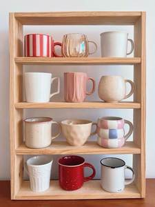 Wooden Mug Holder Stand Double Tier Cup <b>Rack</b> Minimalist <b>Kitchen</b> Tableware <b>Storage</b> Organizer Standing Type - Product Image 6