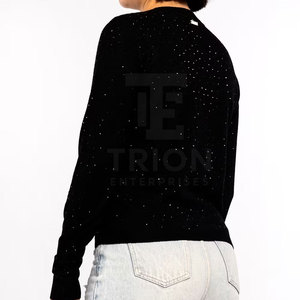 สเวตเชิ้ตติดพลอยเทียมสำหรับผู้หญิงสวมใส่สบายเสื้อผ้าระบายอากาศได้ดีเสื้อสเวตเชิ้ตประดับพลอยเทียมสำหรับใส่ทุกวัน - Product Image 6