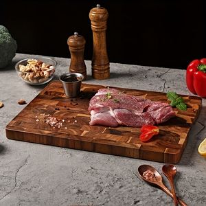 Tagliere in Legno di Acacia Resistente a Doppio Lato per Carne e Verdure, Grande Tagliere in Legno - Product Image 1