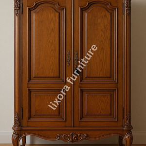 Luxury Handcrafted Solid Wood 2 Door <b>Wardrobe</b> Ornate Victorian Carving Premium Finish Armoire - Product Image 3