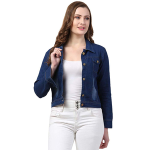 High Quality Women's <b>Denim</b> <b>Jackets</b> Long Sleeve Ladies <b>Crop</b> Jeans <b>Jackets</b> for Sale OEM Serviced Customized Women <b>Jacket</b> - Product Image 4