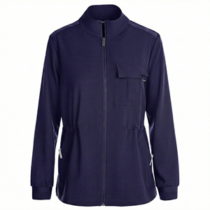 Veste de travail professionnelle à manches longues pour hôpital, prix de gros B2B, taille élastiquée, plusieurs poches utilitaires - Product Image 4