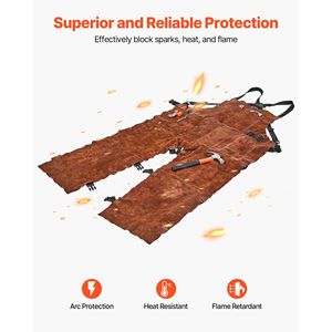 Pantaloni da Saldatura in Pelle Bovina Resistente, Grembiule di Sicurezza Ignifugo a Gamba Larga per Uomini e Donne, Resistente al Calore per Saldatura - Product Image 4