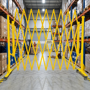 Portail de garage extensible de 5 m, portail de cour rétractable, clôture en acier jaune Liphoco, portail de sécurité simple pliable, bloqueur d'allée ISO - Product Image 1