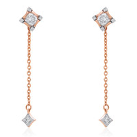 Colliers en or rose 14 carats avec diamants de laboratoire, bijoux de mariage légers et luxueux pour femmes