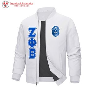 เสื้อแจ็คเก็ตซิปผ้าซาติน Zeta Phi Beta สำหรับผู้ชาย คอตั้งสองด้าน ตัวอักษรด้านหน้า กันลม กันน้ำ แบรนด์ส่วนตัว ขายดี - Product Image 2