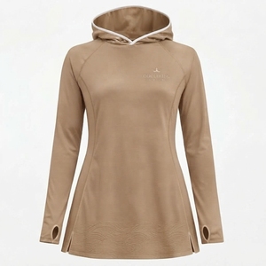 Haut de sport pour femme de haute qualité, manches longues, durable, séchage rapide, couleur unie, modeste, pour la natation - Product Image 1