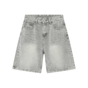 Shorts de mezclilla de cintura alta, estilo casual, con botones, de color sólido, 100% mezclilla de alta calidad. - Product Image 2