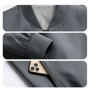 Chaqueta Bomber de Nylon de Color Sólido con Cierre de Cremallera, Ligera, Casual, Transpirable, Ecológica, Resistente al Viento y de Secado Rápido para Hombre - Product Image 5