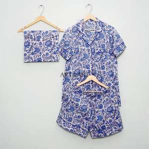 Conjunto de Pijama de Algodón Modal para Mujer, Personalizado, de Manga Corta con Cierre de Botones, Estampado Digital, Secado Rápido, Transpirable, para Verano y Otoño - Product Image 5