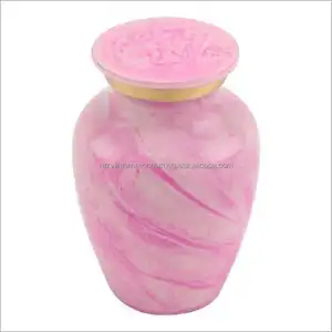 Baby Pink Designer Metal Cremation urna umana fornitura all'ingrosso regalo unico sepoltura cineraria cremazione