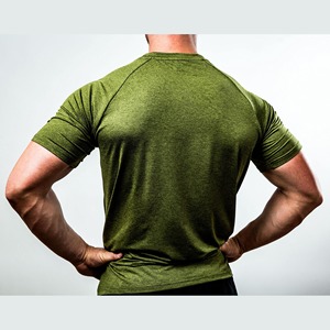 Men's <b>Red</b> Slim Fit Short Sleeve O-Neck Quick Dry Knitted T-Shirt Casual Solid Color Workout <b>Top</b> - Product Image 5