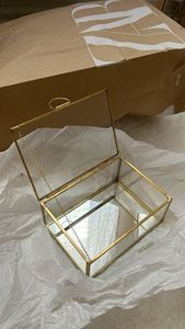 Glass Brass Display Box Handmade Gold Glass Gift Box Decorative Storage Box for <b>Keepsakes</b> <b>Wedding</b> Gifts Home Decor - Product Image 6