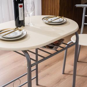 Set Tavolo da Colazione e Due Sedie in PVC Naturale YJ per Sala da Pranzo - Product Image 4