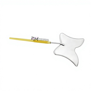 Miroir professionnel pour extensions de cils, forme papillon, manche plaqué or plasma et miroir argenté - Product Image 6