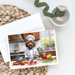 Wirehaired Pointing Griffon Chef Whimsical A7 Tarjetas de felicitación Pack 8 Tarjetas de nota en blanco con sobres Tamaño 5x7 - Product Image 2