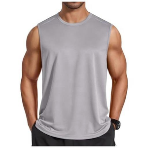 Camiseta sin mangas ligera 100% algodón 240g para hombre, chaleco deportivo elástico para gimnasio, tela de alto rendimiento de secado rápido - Product Image 1