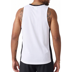 Camiseta sin mangas blanca y negra para hombre, chaleco deportivo para entrenamiento, 100% poliéster de malla, de secado rápido. - Product Image 2