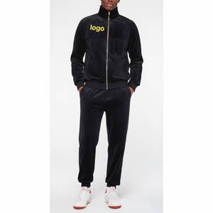 Conjunto de 2 Piezas de Ropa Urbana Personalizada OEM, Chaqueta con Cierre Oversize y Pantalones Jogger de Corte Regular, Estampado Sólido, Felpa de Algodón para Hombre, Estilo Urbano, Invierno - Product Image 1