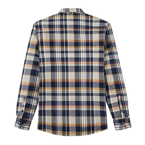 Chemise en flanelle à manches longues pour homme, personnalisable en gros, polyester/coton, col roulé, haute qualité, respirante, écologique, séchage rapide - Product Image 2