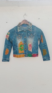 Chaqueta Vaquera para Mujer, Manga Larga, con Parches y Apliques, Estilo Casual, Lavado a la Piedra, para Otoño - Product Image 3