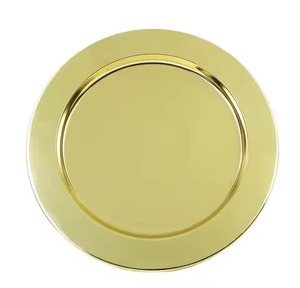 Plato de Presentación de Latón Hecho a Mano, Plato Base de Metal para Cena, Vajilla Tradicional India para Hotel, Restaurante, Boda, Evento, Hogar - Product Image 1