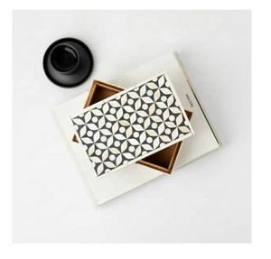 Incrustation d'os en résine de haute qualité MDF boîte à bijoux décorative matériau en résine boîte-cadeau à la mode fabriquée à la main pour l'emballage de bijoux - Product Image 1