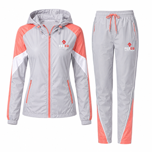 Polyester <b>Wind</b> <b>Breaker</b> Women Suits Outdoor 2 Piece Set Windbreaker Suit Set Custom Logo Waterproof Tracksuits - Product Image 2