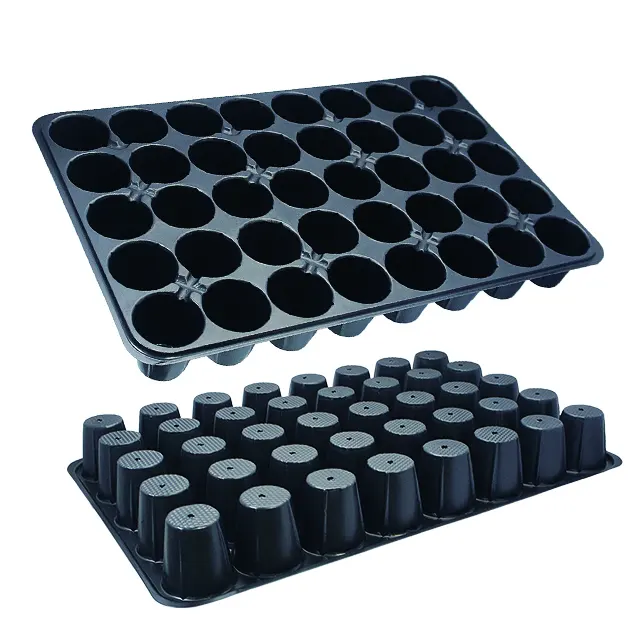 Schwarze PS Kunststoff-Kinderzimmer-Tablets Deckel Blumentopf Anbau-Karton 40 Zellen Keimung Starter Saatgut-Loch Tray Saatgut-Schaumstoff STR-040-1