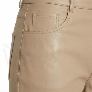 Soft Faux Leather Women <b>Legging</b> Pants Customized Color <b>Flare</b> Oversized Design Custom Embroidery Logo Mid Waist Winter - Product Image 5