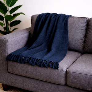 ผ้าห่มผ้าฝ้ายธรรมดา น้ำหนักเบา นุ่ม ระบายอากาศได้ดี ทำด้วยมือ ใช้คลุมโซฟา คลุมเตียง ผ้าธรรมชาติ ตกแต่งบ้าน สไตล์มินิมอล - Product Image 3