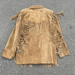 2026 High Quality Men's Cowboy <b>Suede</b> Leather <b>Jacket</b> Western Style Fringed Beaded Full Leather Outerwear <b>Jackets</b> For Sale - Product Image 4