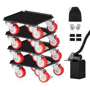Carrello per Mobili Resistente in Acciaio al Carbonio con 5 Ruote Girevoli a 360 Gradi, Carico Massimo 1200 Libbre, con Barre di Sollevamento - Product Image 5