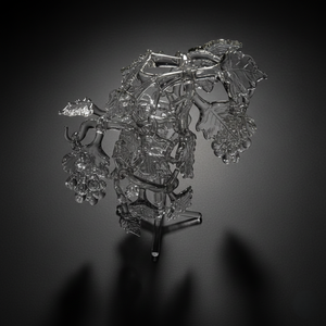 Arbre en verre soufflé à la main avec fleurs mobiles, artisanat en verre unique - Product Image 3