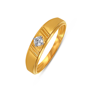 Anillo Solitario de Diamantes Redondos en Oro Amarillo de Alta Calidad para Hombre, Elegante Anillo de Boda, Joyería de Lujo para Aniversario, Venta al Por Mayor - Product Image 3