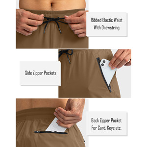 Custom Men's <b>Trousers</b> Solid Pattern Breathable Polyester/Cotton High Waist Regular Fit Casual Fitness Gym <b>Split</b> Hem Men's Pants - Product Image 4