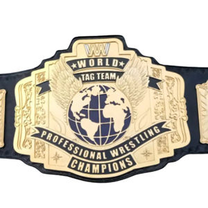 Cinturón de Campeonato de Lucha Libre en Parejas, Diseño de Placa Dorada, Correa de Cuero de Alta Calidad, Cinturón Coleccionable - Product Image 5