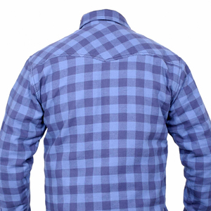 Camisa Protectora Azul a Cuadros Estilo Leñador con Armadura para Motocicleta y Diseño Casual de Camisa de Seguridad para Hombres - Product Image 4