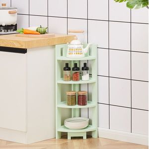 4-Tier Wood Storage Corner <b>Shelf</b> Multipurpose Display <b>Stand</b> for Home Office or Bathroom for Small Spaces - Product Image 3